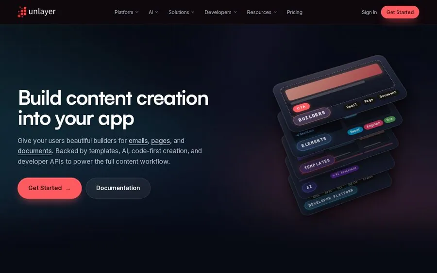 Unlayer email-building interface screenshot
